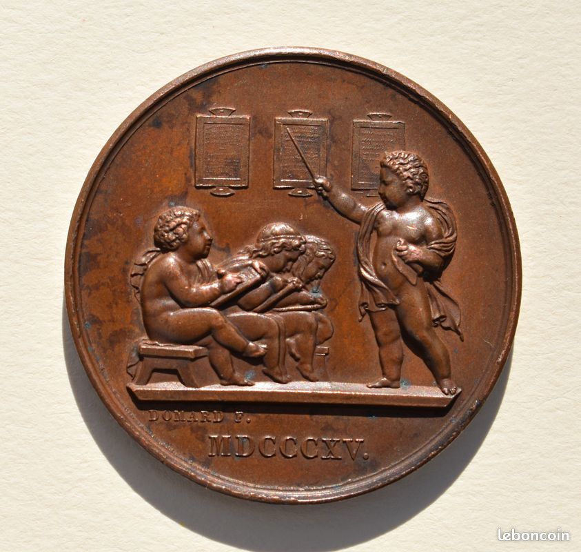 Médaille Société Pour L'Instruction Élémentaire - Signée DOMARD (image 1)