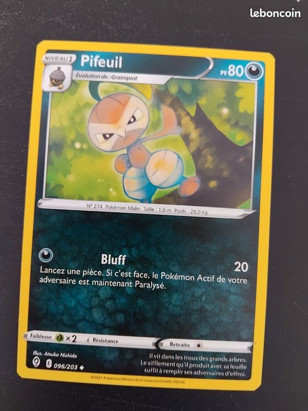 Carte pokémon pifeuil 096/203 (image 1)