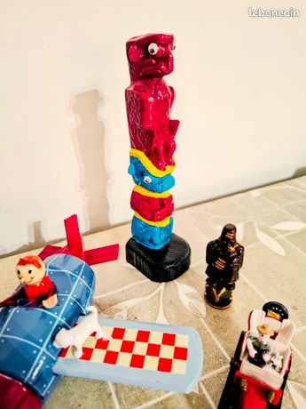 TINTIN FIGURINE PLOMB CARLSEN TINTIN TRESOR RACKHAM LE ROUGE Ht 8 cm NO