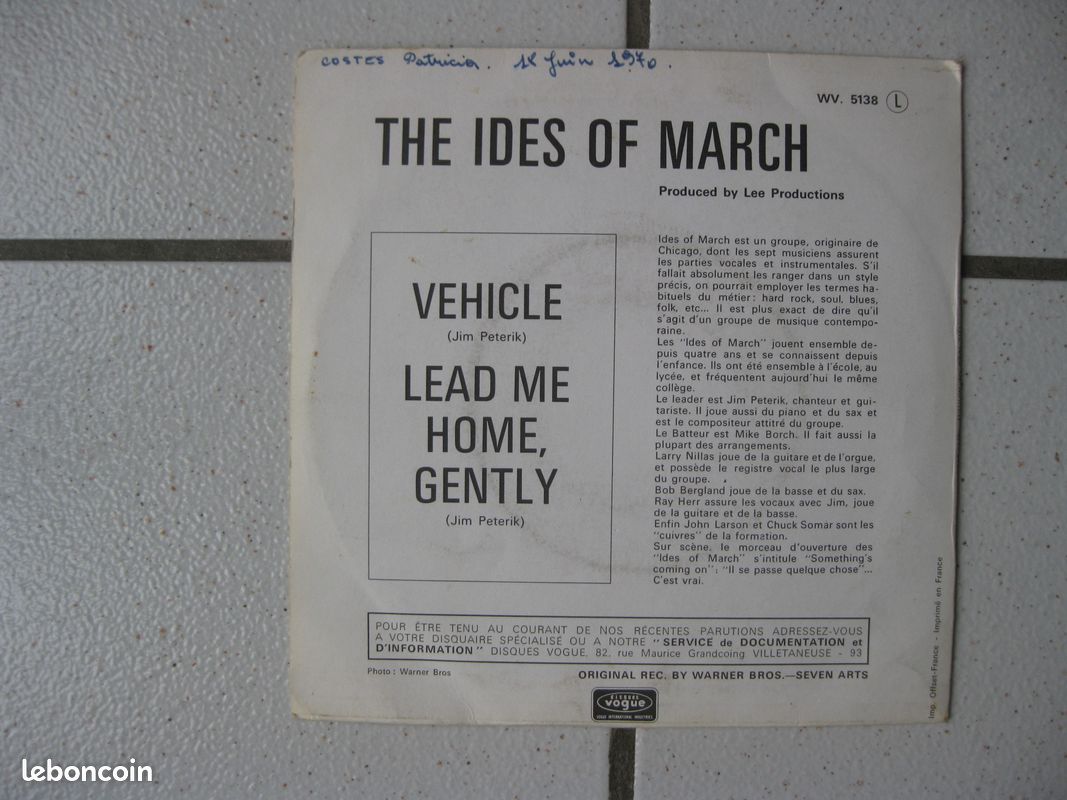 VINYLE 45 Tours SP des IDES OF MARCH (image 2)