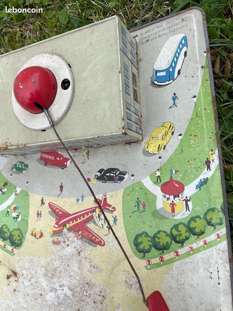 Jouet Ancien En Tôle - Avion Looping, Mécanique, En état De Marche