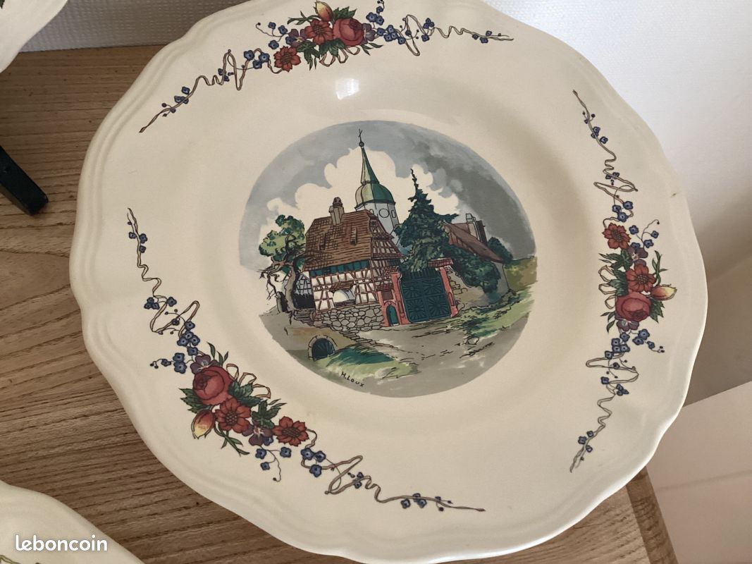Lot de 8 assiettes creuses Sarreguemines modèle « Obernai » (image 6)