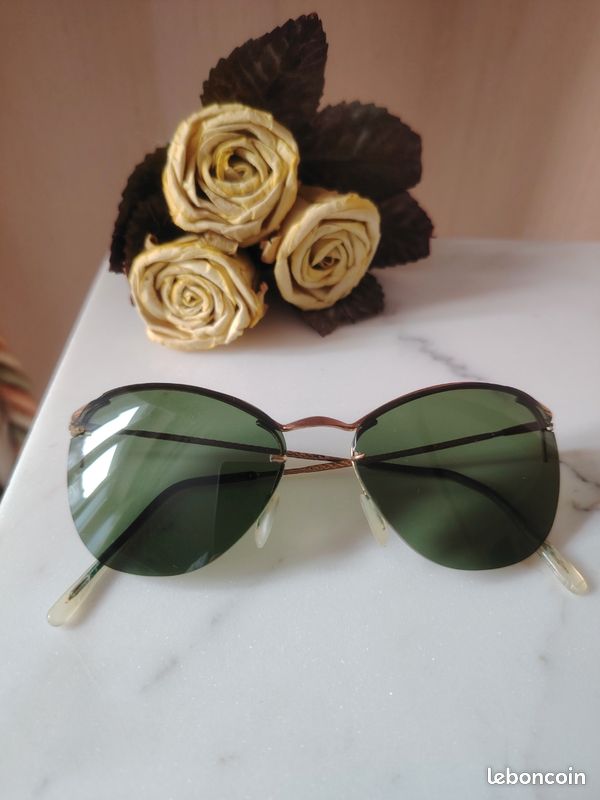 Anciennes Sur-lunettes De Soleil Clipsables Vintage - Monture Dorée Unisexe - Occasion