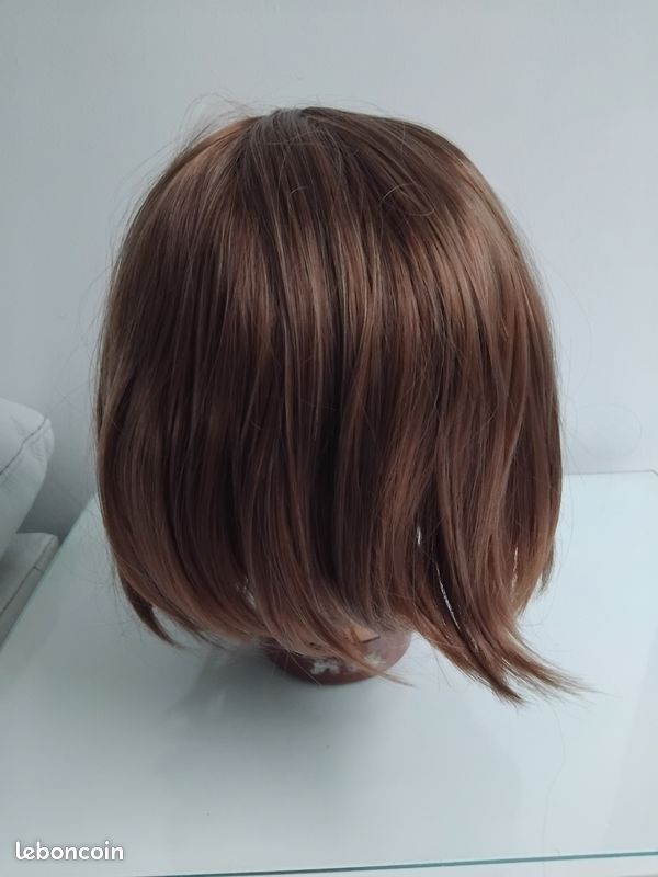 Perruque Femme Synthétique Courte - Couleur Blond Clair Méché Cuivré Chocolat - Bonnet Moyen - Neuf