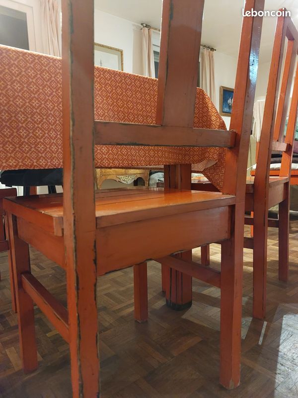 Vends lot de 6 chaises en bois exotique laqué (image 4)