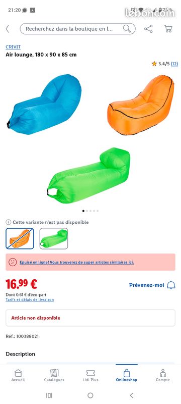 Air lounge crivit x2 bleu et vert (image 7)