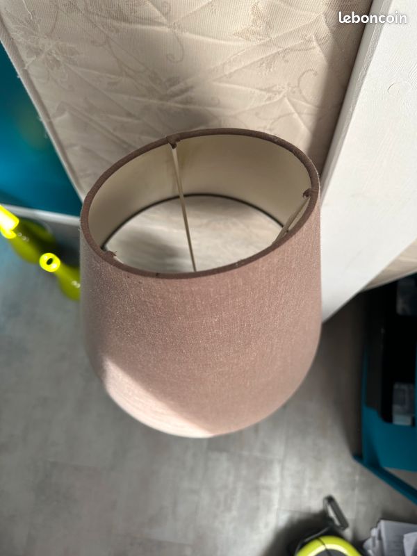 Lampe sur pied de salon - marron et beige forme de galets empilés (image 2)