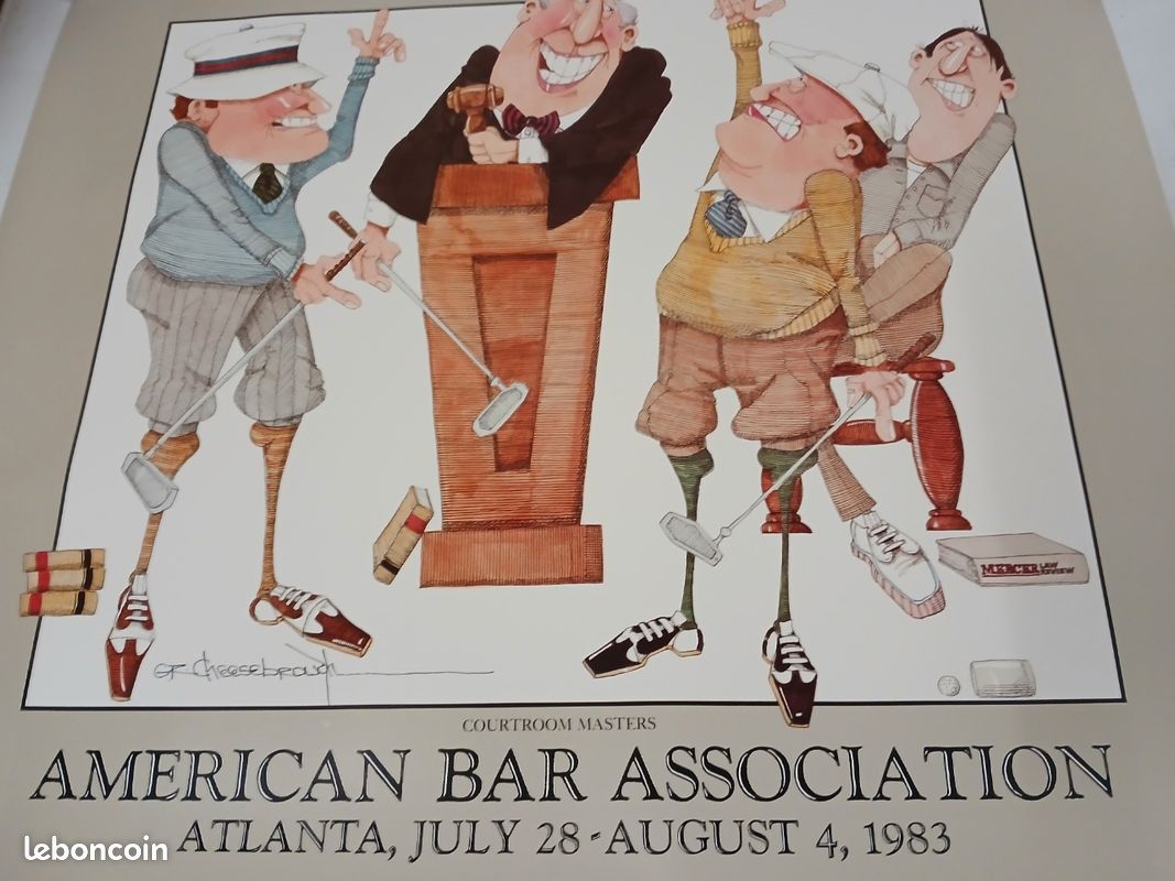 Affiche humour vintage "American Bar Association – Atlanta 1983" (image 5)