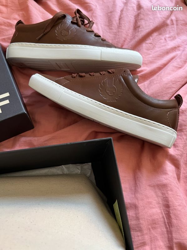 Paire de baskets neuves 41-42 belstaff walton 100% authentiques originales en cuir nappa moto motards (image 2)