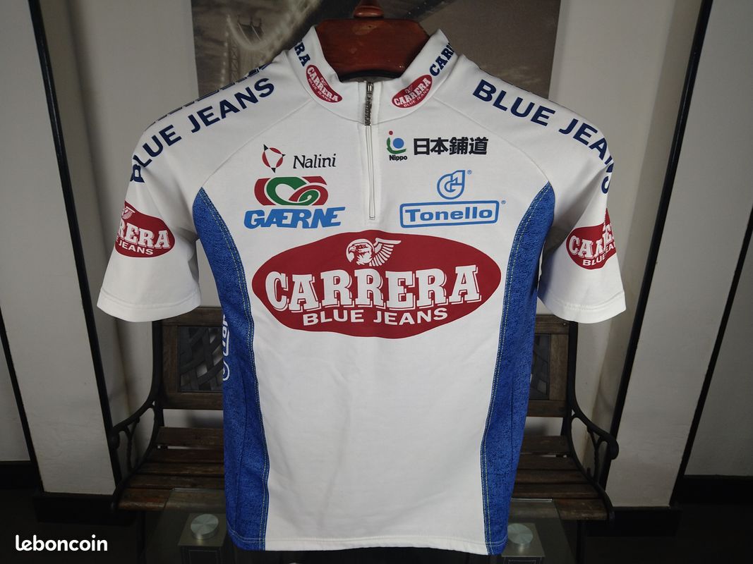 Maillot Cycliste Vintage Nalini Carrera Jeans Tassoni – Manches Courtes, Taille 1