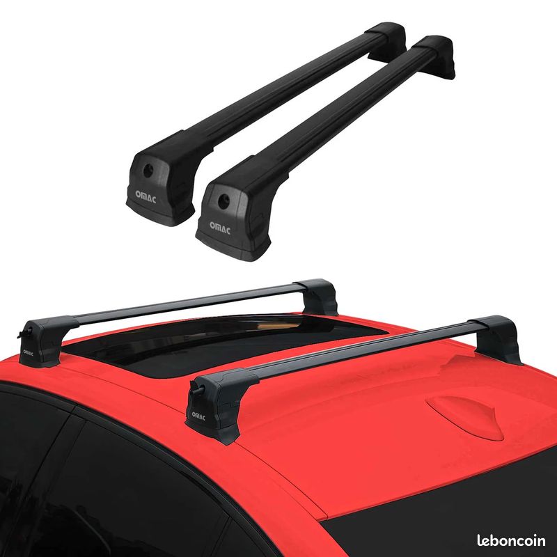 Barres De Toit Transversales OMAC Pour Mercedes Vito/Viano W639 - Aluminium Noir, Capacité 75 Kg