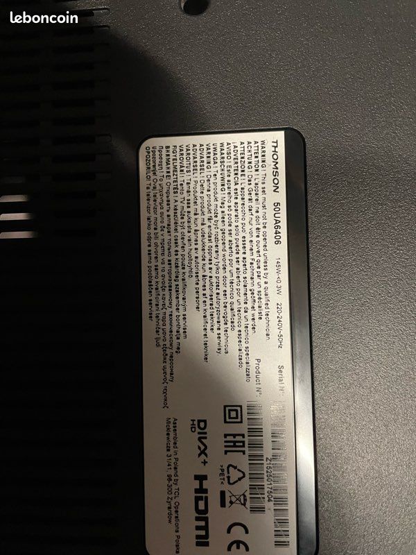 Télécommande Thomson Pour TV 50UA6406 - Occasion