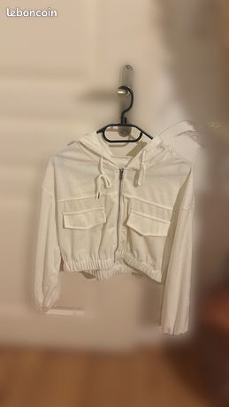 Veste En Coton Blanc New Look Taille 6 - Manches Courtes, Style Blazer, Neuf Avec étiquettes