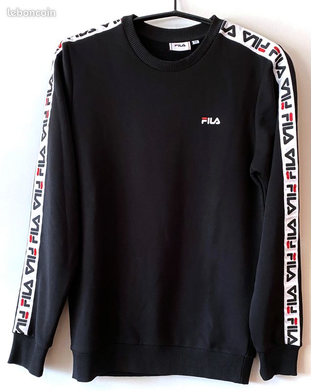 Sweat Fila noir Bandes blanches XS Vêtements