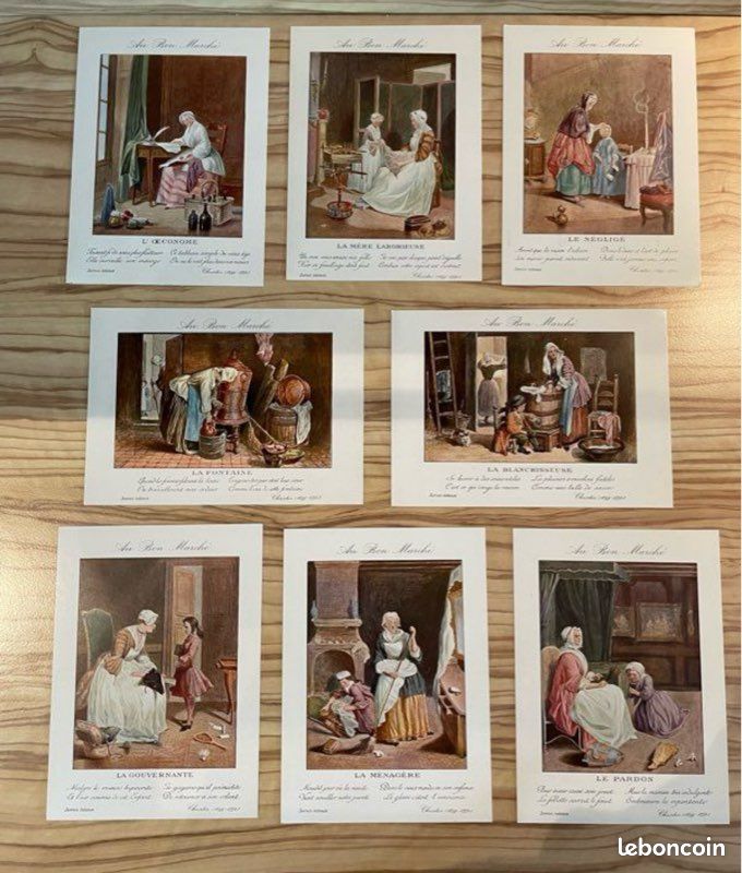 Lot De 3 Chromos Au Bon Marché – Série Scènes Champêtres Originales