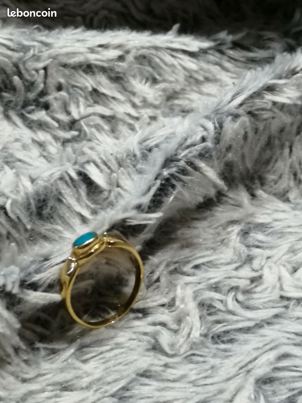 Bague En Argent 925 Avec Pierre Turquoise - Taille 54 - Alliance Ou Anneau Simple Femme