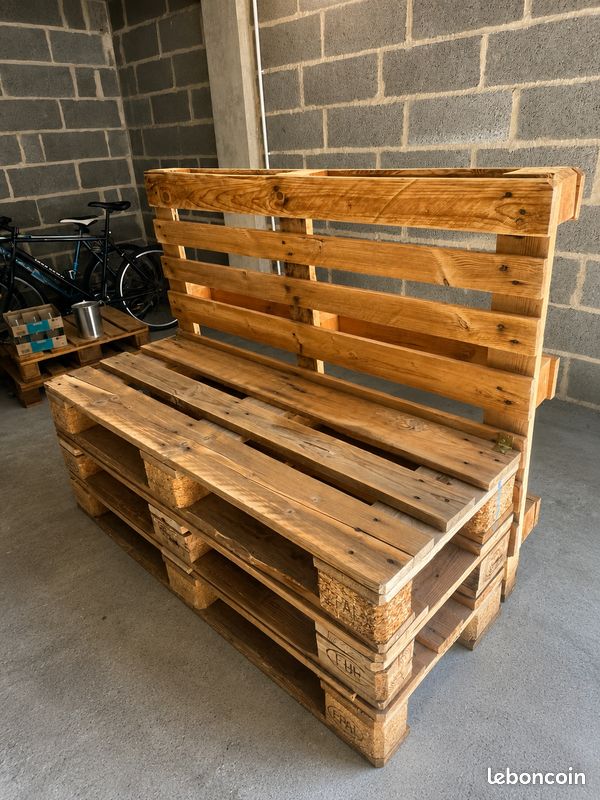 Banc en palettes EPAL pour salon de jardin (artisanal) (image 2)