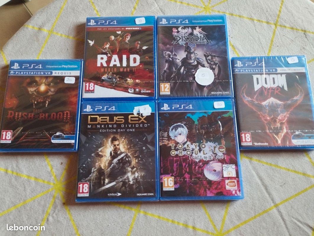 Lot De 6 Jeux PS4 - Très Bon état - Jeux PlayStation 4 Complets Avec Boîtes
