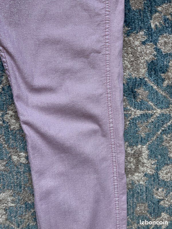 Lot 3 jeans MET taille XL taille basse; rose scintillant, bleu ciel: skinny used déchiré (image 10)