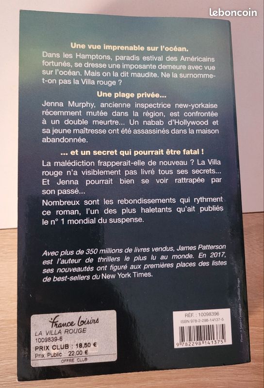 Roman james patterson la villa rouge état neuf (image 2)