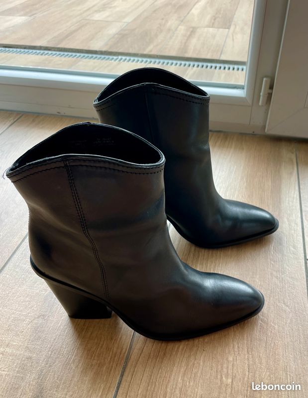 Bottes bottines cuir à talon Zara Chaussures