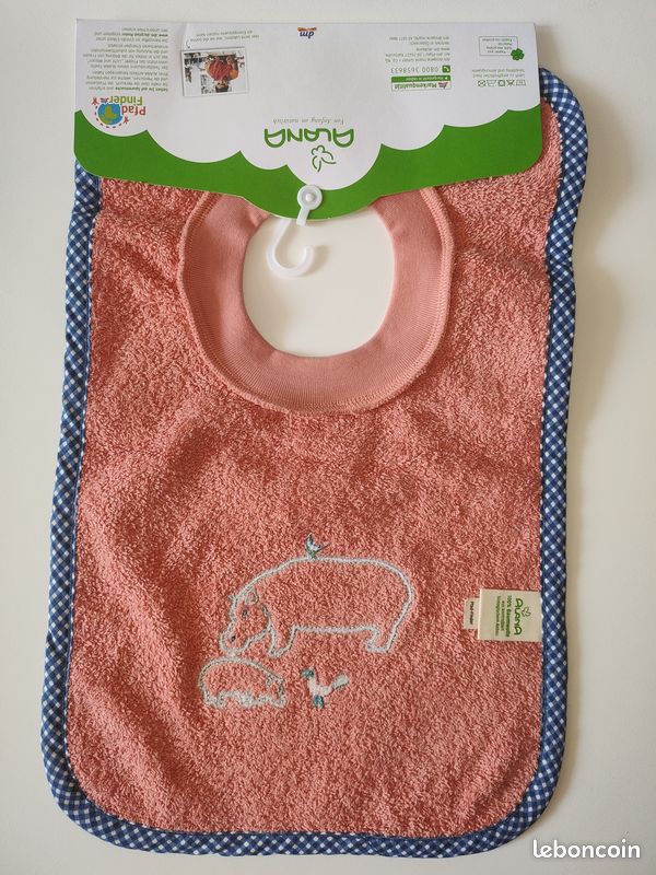Bavoir passe-tête en éponge hippopotames (image 2)
