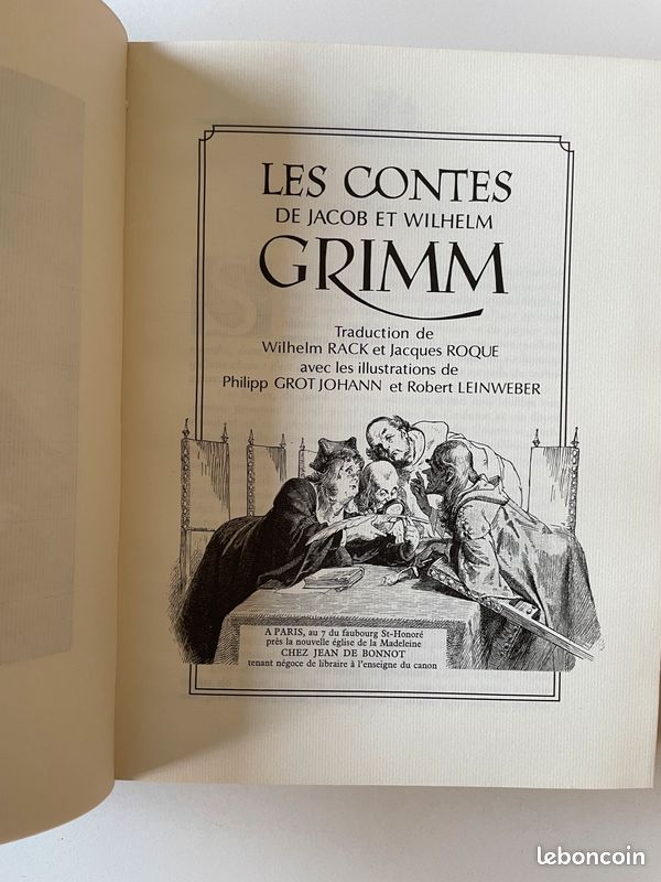 Contes De Grimm édition Jean De Bonnot 1984 - Livre Ancien Relié Cuir, Collection