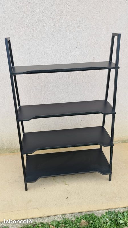 Etagère noire en fer et bois (image 1)