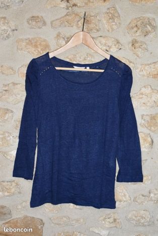 Tee-shirt bleu foncé Jacqueline Riu - T 40 (L, T3) (image 1)