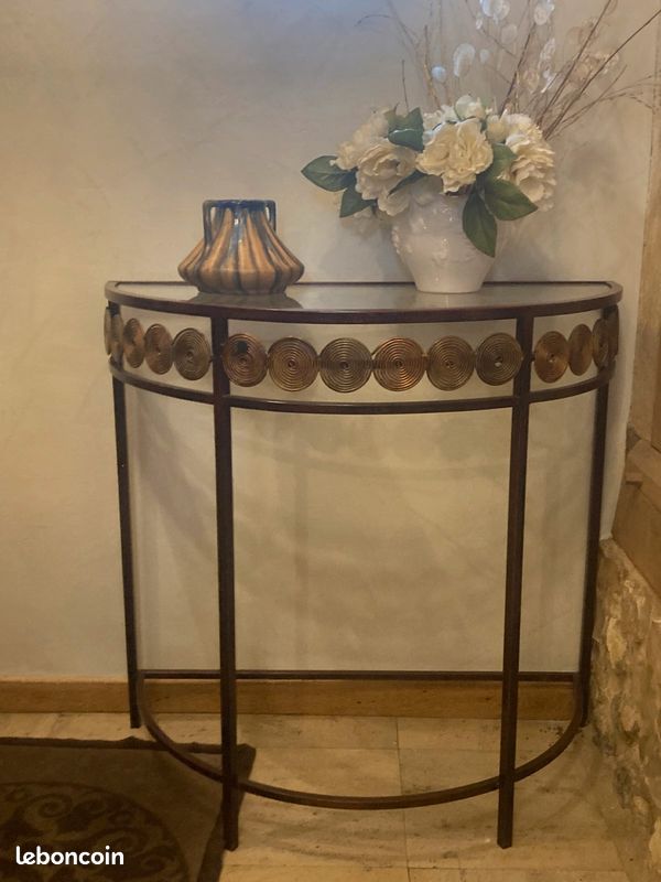 Console en verre et métal (image 1)