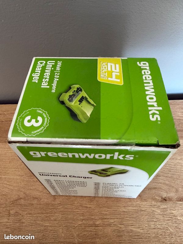 Chargeur universel Greenworks 24V 2A – Neuf (image 3)