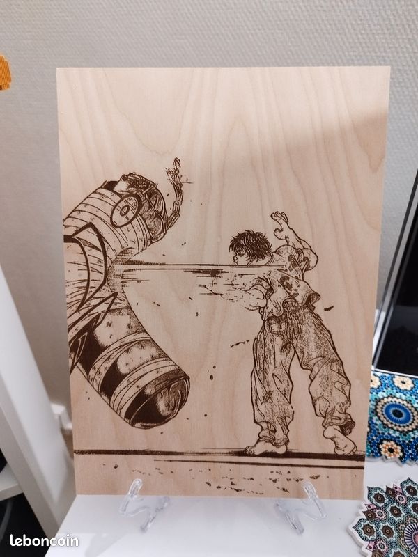 Gravure sur bois manga baki (image 3)
