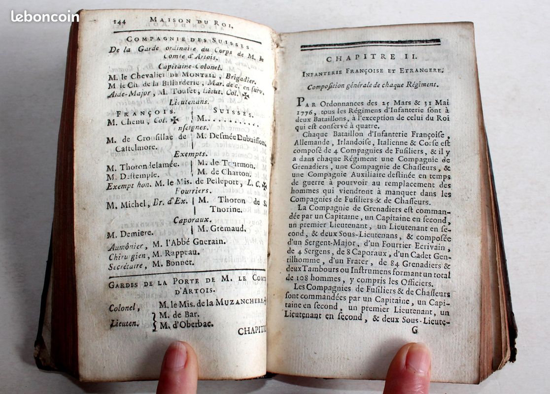 ETAT MILITAIRE DE FRANCE POUR L'ANNEE 1779, 21e EDITION par DE ROUSSEL MILITARIA (image 3)