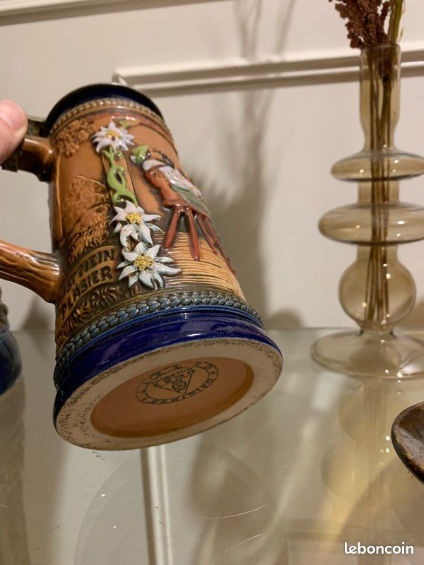 Vintage/ancien - chopes allemande, barbotine marquées 😍 déco vintage (image 8)