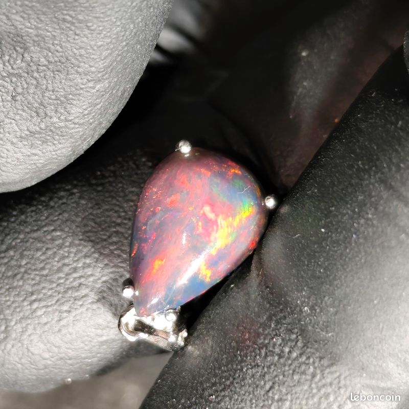 Pendentif argent s925 opale welo noire (image 2)