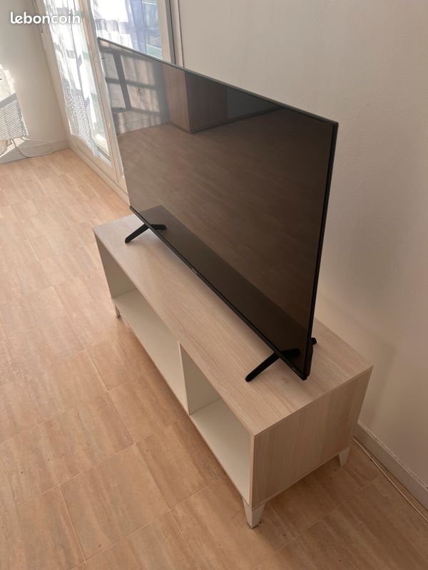 Meuble télé bois/blanc (image 4)