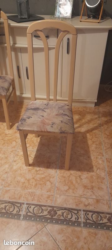 Chaise vernis rose pêche à renover (image 1)
