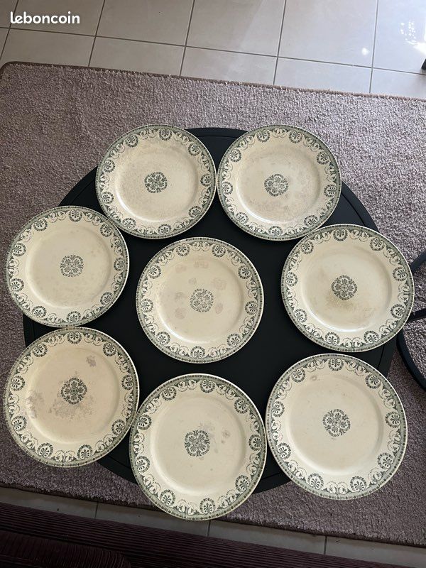 Lot de 8 assiettes plates terre de fer (image 1)