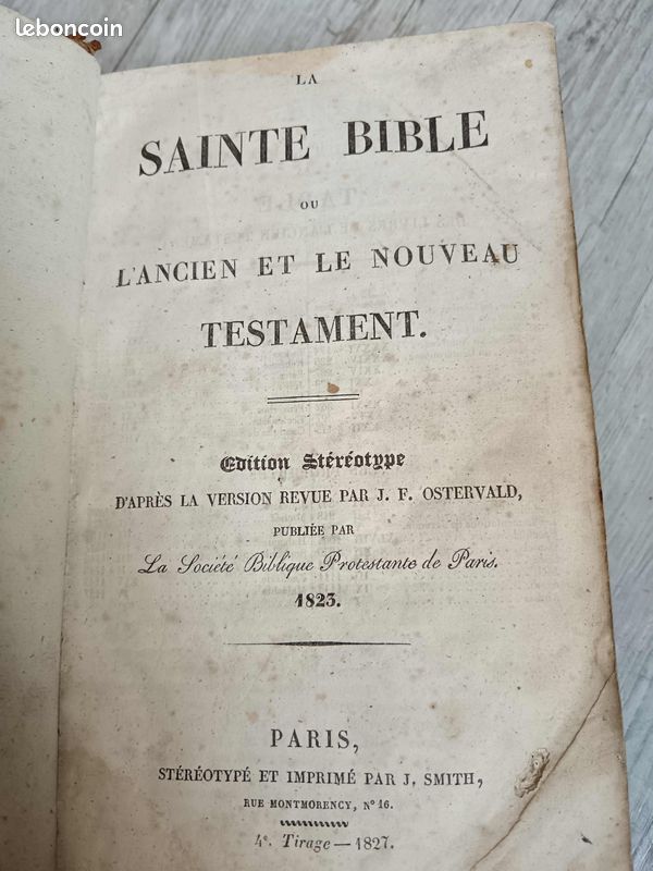 Bible ancienne de 1927 (image 2)