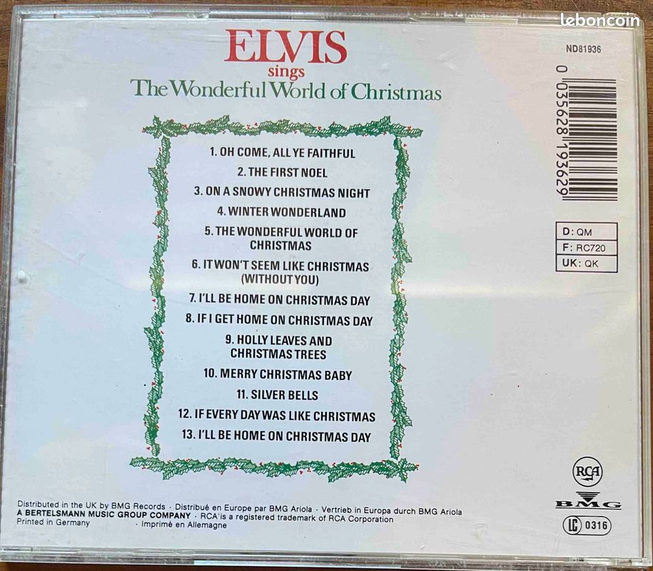 ♥🎼CD🇺🇸 Elvis Presley (Sings : The Wonderfil World of Christmas) ✹ 1954-1957 ®1998 (image 4)