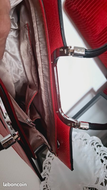 Sac femme bordeaux/ noir (image 4)