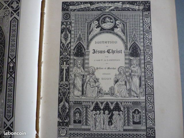 Imitation de Jésus Christ 1886 par Abbé F de Lamennais Editeur Pellion et Marchet Dijon gravure Galieni (image 7)
