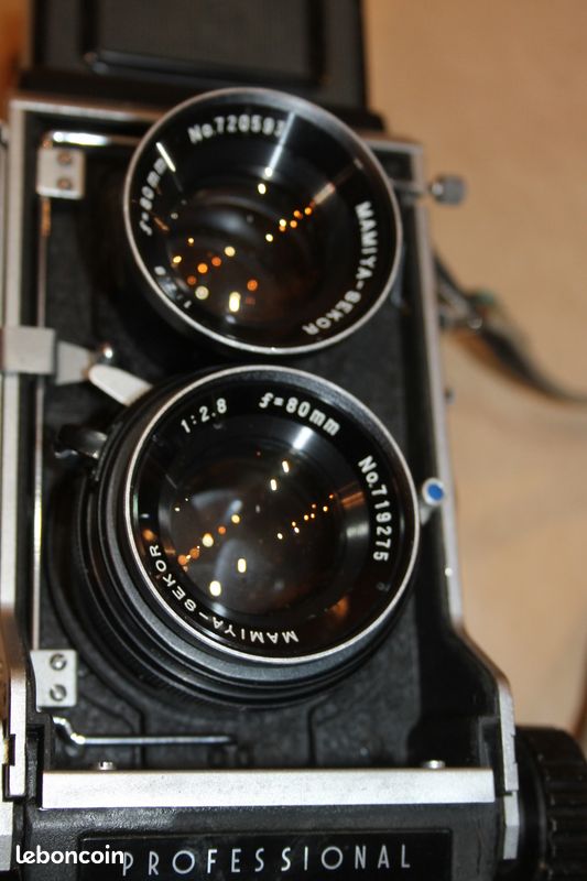 Rare appareil photo Mamiya C3 double objectifs mamiya bekor 80 mm 1:2.8 etui bon état et fonctionne années 60-70 (image 4)