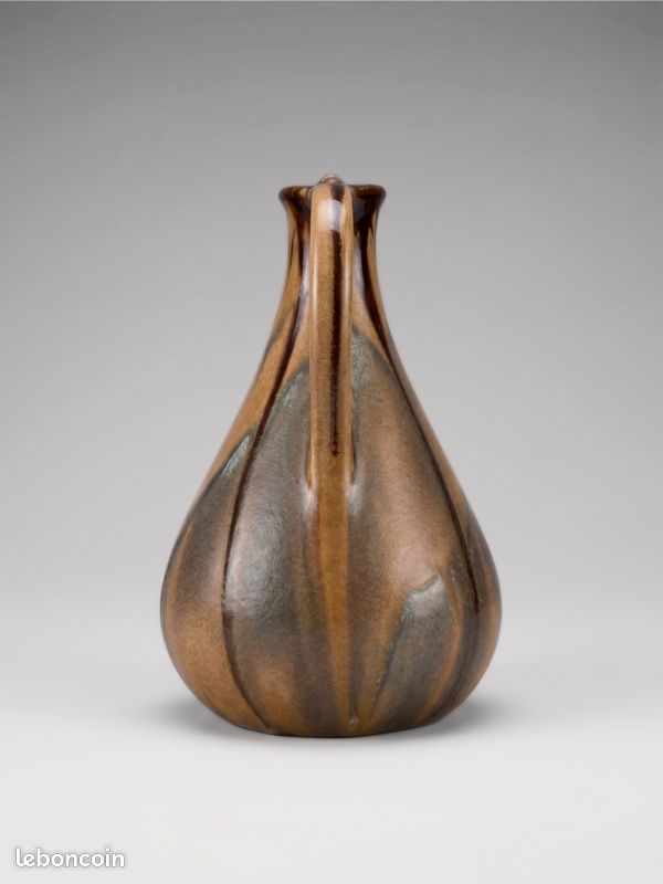 Vase pichet moderniste en céramique émaillée – Faïencerie de Thulin Belgique – modèle 199 – années 30/50 (image 5)