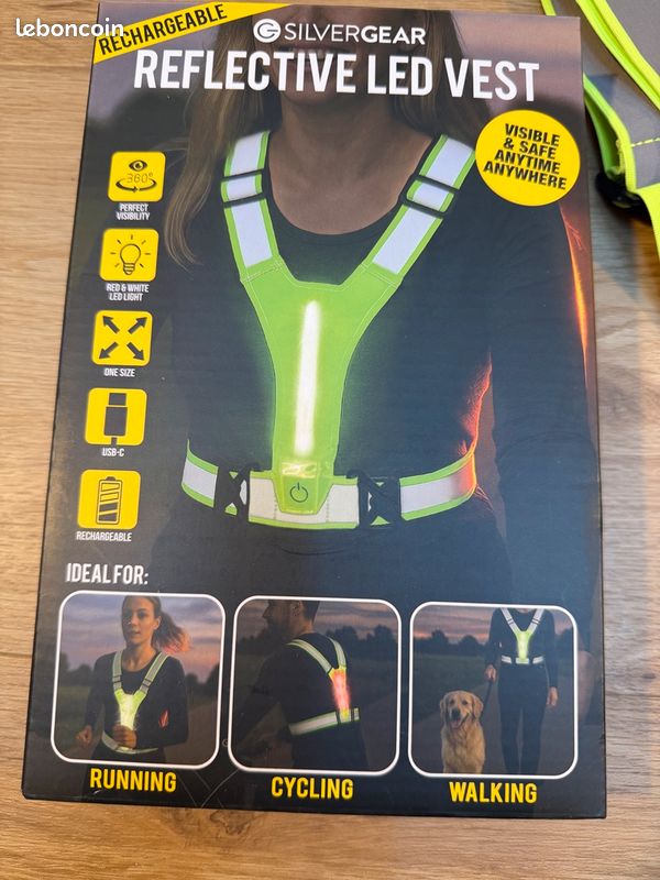 Gilet de Course Réfléchissant, Jaune Fluorescent Taille Réglable Gilet