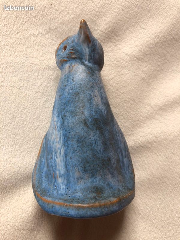 Chat bleu en céramique TBE (image 4)
