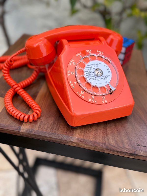 Socotel S63 Vintage Orange | Téléphone Rétro Fonctionnel & Compatible Box ◇ - Décoration