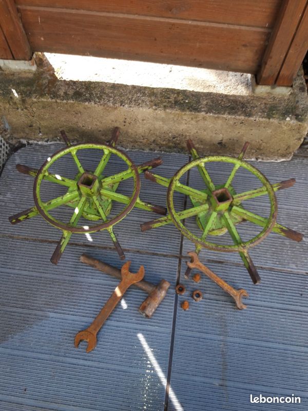 2 roues agricoles anciennes acier – pièce machine / bricolage (image 5)