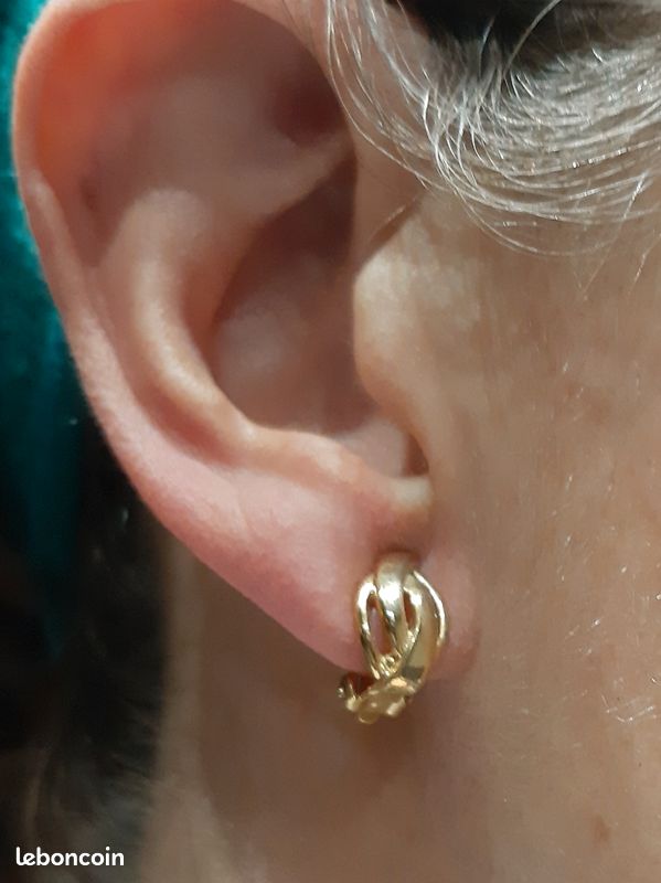 Boucles d'oreilles à clip dorées Cadeau de Noël idéal (image 3)