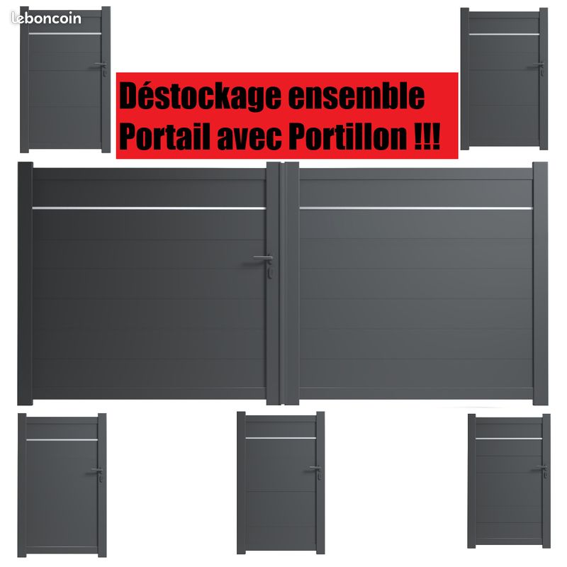 Déstockage ensemble Portail et Portillon aluminium haute gamme (image 2)